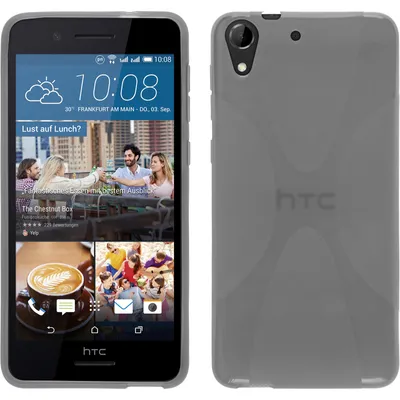 Produktbild von PhoneNatic Case kompatibel mit HTC Desire 728 - grau Silikon Hülle X-Style + 2 Schutzfolien