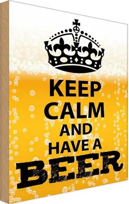 Produktbild von vianmo Holzschild 30x20 cm Keep Calm and have a Beer Bier