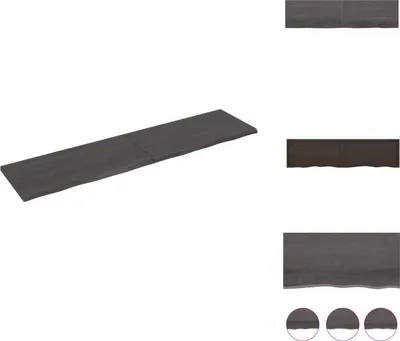 Produktbild von vidaXL Wandregal Dunkelgrau 200x50x(2-4) cm Massivholz Eiche Behandelt -  Wandregale