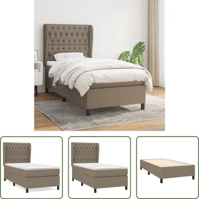 Produktbild von The Living Store Boxspringbett mit Matratze Taupe 100x200 cm Stoff