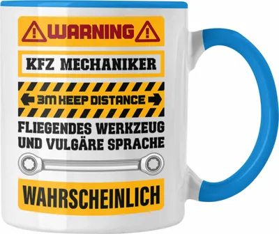 Produktbild von Trendation - KFZ Mechaniker Tasse Geschenk Lustig Spruch Geschenkidee Mechaniker Lustig (Blau)