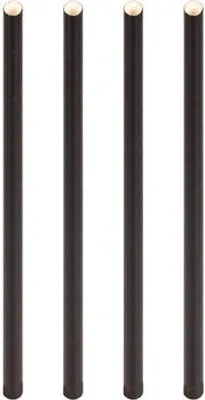 Produktbild von 100x Trinkhalme aus Papier extra dick schwarz Ø10mm 21cm