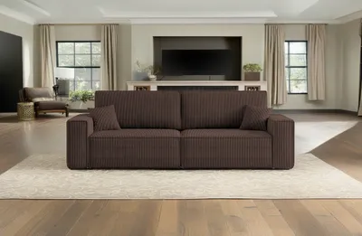 Zdjęcie produktu dla Sofa rozkładana BEST z pojemnikiem na pościel tkanina Poso Brązowy