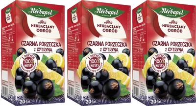Produktbild von Herbapol Schwarze Johannisbeere Zitrone Tee 60 Teebeutel - Früchtetee Mischung