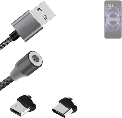 Produktbild von K-S-Trade Hochwertiges Magnet-Lade-kabel Sync-Kabel Daten-Kabel für FreeYond M5A mit USB-Typ-C-Anschluss und Micro-USB-Anschluss 2A bis zu 480mbps