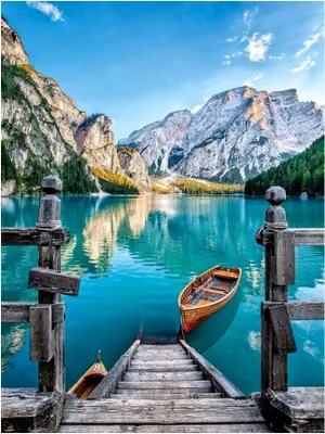 Produktbild von Pampicio Malerei nach Zahlen Bild mit Rahmen, Bergsee Motiv