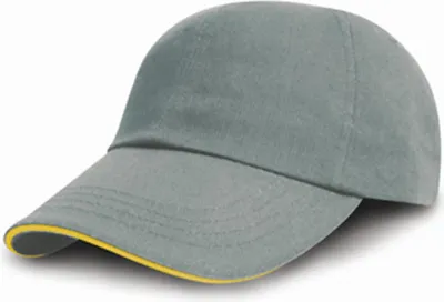 Produktbild von Result Headwear RC050X | Printers / Embroiderers Cap / Kappe / Mütze / Hut - Farbe: Heather Grey/Amber - Größe: One Size