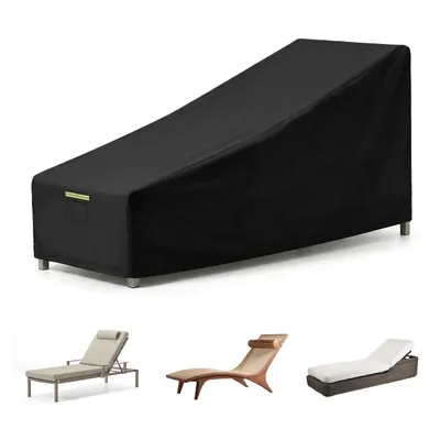 Produktbild von Sonnenliege Abdeckung Wasserdicht 600D Oxford, Gartenliege Schutzhülle Reißfest & UV-beständig, mit Kordelzug, 210×75×40×80 cm, Schwarz