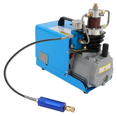 Produktbild von Hochdruck-Luftkompressor - Elektrische 2-Stufen-Pumpe - 1800 W - 30 MPa - 2800 U/min - Wasser- und Luftkühlung - Manometer - Blau