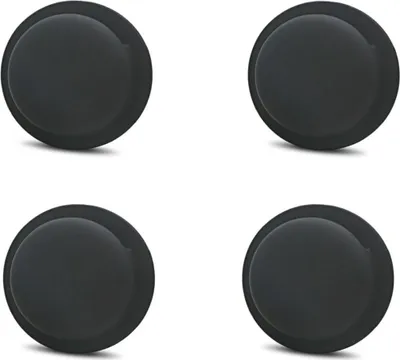 Image de pack de 4 - Housse en silicone pour Apple AirTags 2021 - Couverture autocollante - Noir