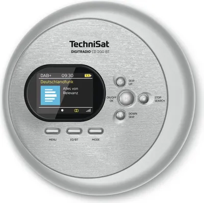 Produktbild von TechniSat DIGITRADIO CD 2GO BT | portabler CD-Player mit Akku und DAB+ | silber
