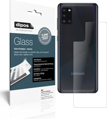 Produktbild von 1x Schutzfolie für Samsung Galaxy A31 Rückseite matt - Anti-Shock 9H Folie dipos Glass Kunststoffglas
