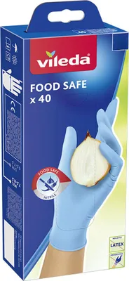 Produktbild von Vileda Lebensmittelsichere Handschuhe Einweg S/M 40 Stück 171013