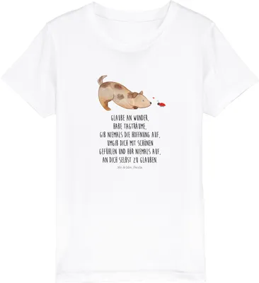 Produktbild von Mr. & Mrs. Panda Kleinkinder T-Shirt Hund Marienkäfer 9-11 Jahre (134/146) - Weiß - Geschenk, Kinder Baumwollshirt, Teenager, Kleinkind, Zuversichtlich, Mischlinghund