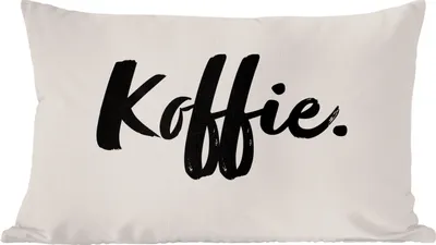 Produktbild von MuchoWow® Zierkissen Sofakissen Wohnzimmer Dekokissen 60x40 cm Kaffee - Taupe - Zitat - Kopfkissen - Polster mit Foto