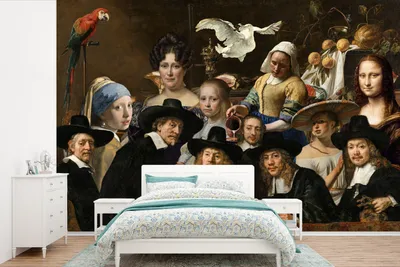Produktbild von MuchoWow® Fototapete für Wohnzimmer oder Schlafzimmer Wandtapete Vinyl Motivtapete Alte Meister - Gemälde - Collage - 390x260 cm - Papiertapete