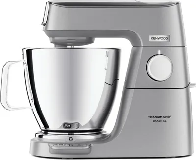 Produktbild von Kenwood Titanium Chef Baker XL KVL85.004SI Küchenmaschine, Silber, Metall/Edelstahl, integrierte Waage, Timer, DuoBowl, LightLift Rührarm, Unterheb-Funktion, Soft-Start, 2 Rührschüsseln, 3-tlg. Patisserie-Set, 400 x 225 x 370 mm