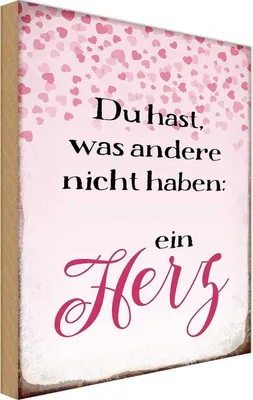 Produktbild von vianmo Holzschild 18x12 cm hast was andere nicht haben Herz Spruch Zitat