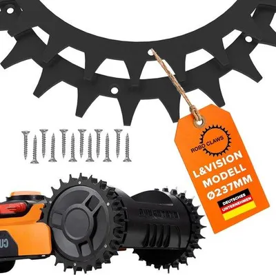 Productafbeelding van Robotmaaierspikes 235 mm - roestvrij staal - zwart gecoat - optimale grip voor uw robotmaaier