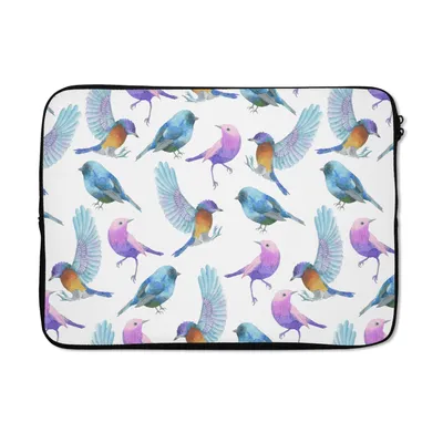 Produktbild von MuchoWow® Laptop Hülle 13 Zoll Design - Mädchen - Kinder - Vögel Laptoptasche - Laptophülle - Sleeve - Rundumschutz
