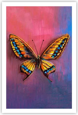 Produktbild von Poster - Poster ohne Rahmen - Schmetterling bunt gemalt - 61x91,5 cm - Wand Bild - Wanddeko - Wandbilder - Kunstposter - Wandposter - Bilder - Kunstdruck - Wanddekoration - Wandbild - P2XPA61x91-5012