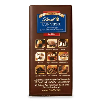 Immagine prodotto di Lindt Luniversel cioccolato fondente versatile da cucina e da forno 200g