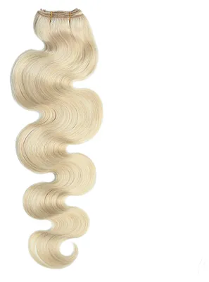 Produktbild von hair2heart Echthaar Tressen zum Einnähen Extensions Gewellt - 50cm 100g 10/1 hell-lichtblond asch