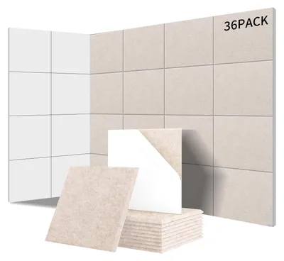 Produktbild von Selbstklebende Akustikpaneele - 36 Stück - Schallisolierung - 30 x 30 x 0,9 cm