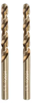 Image de Jeu de 2 forets à métaux Kobalt, 9,5 mm, en acier rapide HSS M35, à tige droite, pour acier inoxydable, métaux et bois