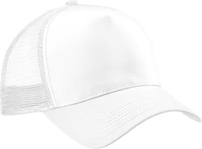 Produktbild von Beechfield Herren Mesh Trucker Baseballkappe RW260 (Einheitsgröße) (Weiß/Weiß)