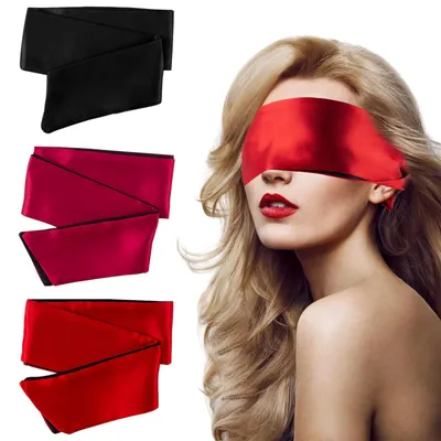 Image de Masque de sommeil en satin, lot de 3, noir, rouge, rose – Masque de sommeil, masque pour les yeux, cadeau de Saint-Valentin, 145 cm