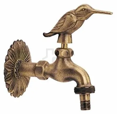 Garten-Wasserhahn 1/2 Zoll, Messing, Antik-Stil, Schlauchanschluss