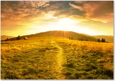 Produktbild von Tulup® Glas-Bild - 100 x 70 - Wandbild aus Glas - Wandkunst - Wandbild hinter gehärtetem Sicherheitsglas - Landschaften - Panorama Berge - Orange