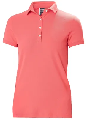 Immagine prodotto di Helly Hansen, polo da donna con scollo a V, colore rosa "tramonto", taglia S