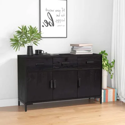 Obrázek produktu pro vidaXL Příborník černý 110x35x70 cm Masivní borovicové dřevo