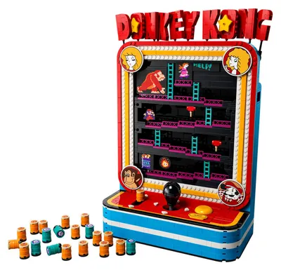 Produktbild von LEGO Super Mario Donkey Kong Arcade - Interaktives 3D Modellbau für Erwachsene mit Joystick & Fässer für Retro Zimmer Deko - Sammelbarer Gaming Fanartikel - Geschenk für Gamer ab 18 Jahren - 72051
