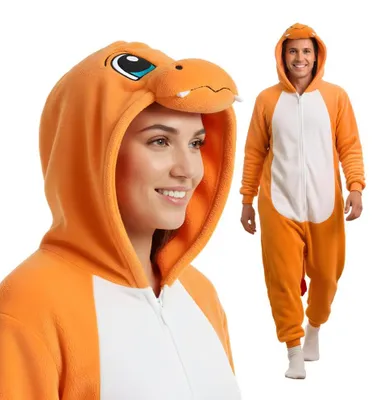 Produktbild von Pyjama Onesie Kigurumi Kostüm für Erwachsene Pokémon Charmander S: 145 - 155cm