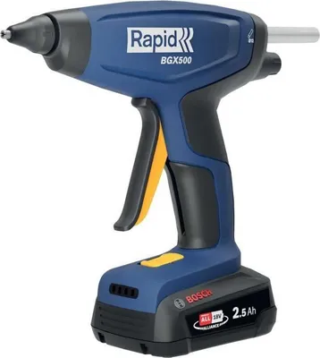 Zdjęcie produktu dla Pistolet do kleju Rapid BGX500, 18V, Ø12mm, Zestaw z akumulatorem i ładowarką, POWER FOR ALL