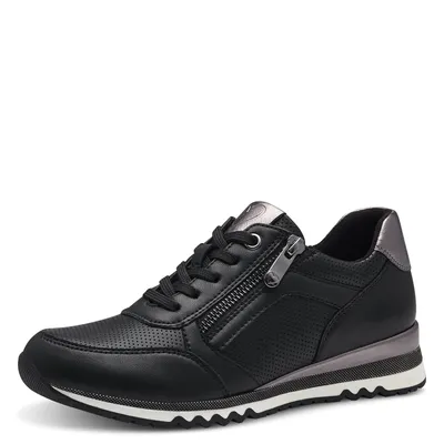 Produktbild von MARCO TOZZI Damen Sneaker flach mit, Schwarz (Black/Gun MTL), 40 EU