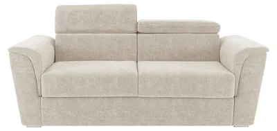 Produktbild von Schlafsofa mit Matratze 4-Sitzer - Strukturstoff - Beige - Liegefläche mit breiten Latten 160 cm - Matratze 22 cm mit Memory-Schaum - RIZORA