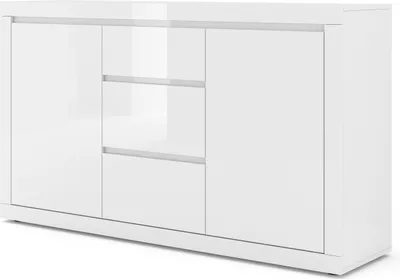 Produktbild von Buffet Olia mit 3 Schubladen und 2 Türen, Weiß, 150cm