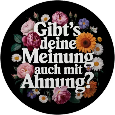 Produktbild von Gibts deine Meinung auch mit Ahnung Blumensprache Magnet mit Flaschenöffner rund
