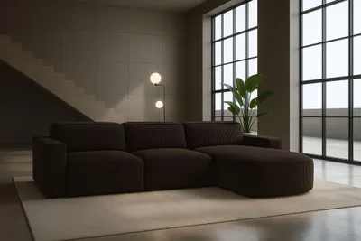 Produktbild von Kaiser Möbel Ecksofa Cursal Round L-Form, Stoff Poso, Braun, Rechts