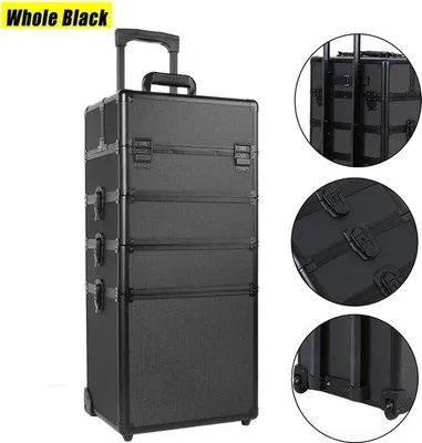 Produktbild von Famanu Make Up Trolley - 4-in-1 mit Rollen - Schwarz