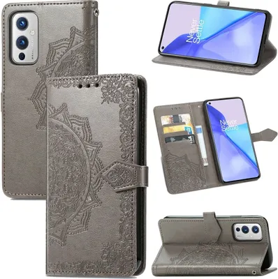 Produktbild von König Design Hülle kompatibel mit OnePlus 9 Kunstleder Handyhülle - Handy Case Grau