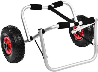 Image de Kayak en aluminium avec des roues de 10 pouces et des suspensions, transportable jusqu'à 80 kg
