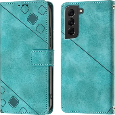 Produktbild von Hülle für Samsung Galaxy S22 Plus 5G Prägung Flip Leder Brieftasche Schutzhülle mit Ständer Grün