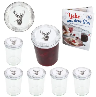Image de lot de 6 bocaux de 435 ml + couvercle TO 82 Alois Hirsch + carnet