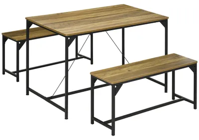 Obrázok produktu pre HOMCOM Jedálenský set, 3-dielny set, kuchynský stôl so 2 lavicami pre 4 osoby