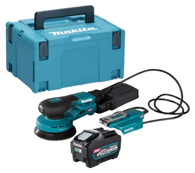 Imagen del producto de Makita BO 003 CGT101 Lijadora rotorbital sin cable 40 V máx. 125 mm 3,0 mm carrera Sin escobillas + 1x batería recargable 5,0 Ah + Makpac - sin cargador